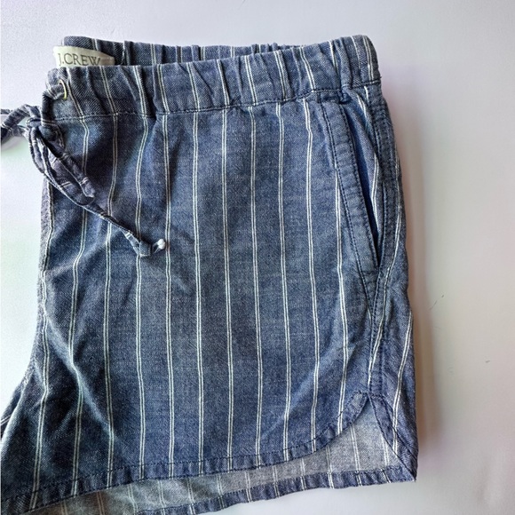 J.Crew Striped Chambray Drawstring Shorts - Picture 1 of 8